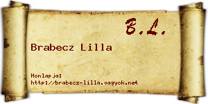 Brabecz Lilla névjegykártya